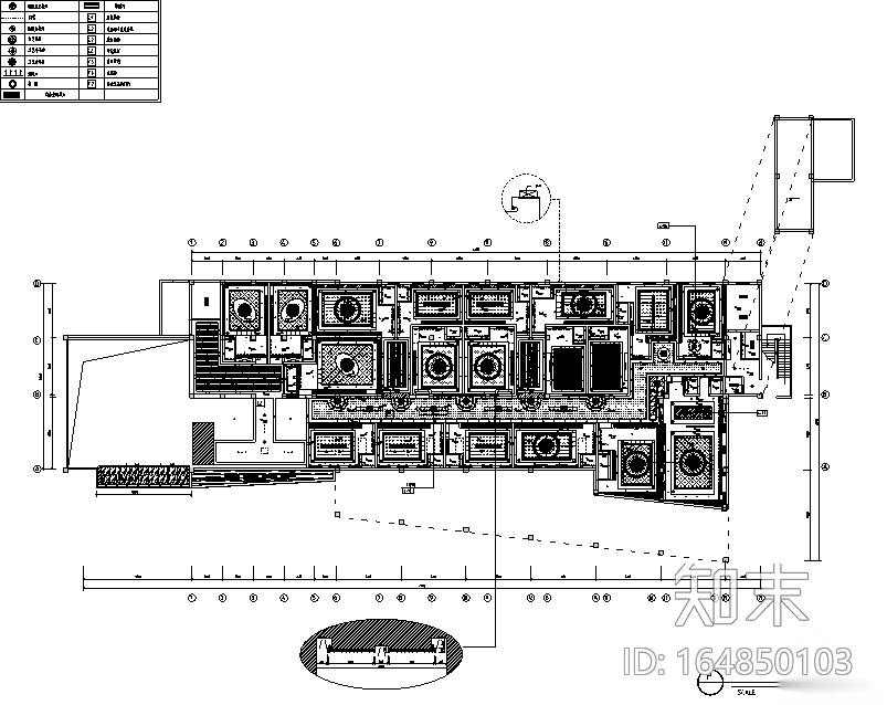 皇家一号夜总会空间设计施工图（另附效果图）cad施工图下载【ID:164850103】