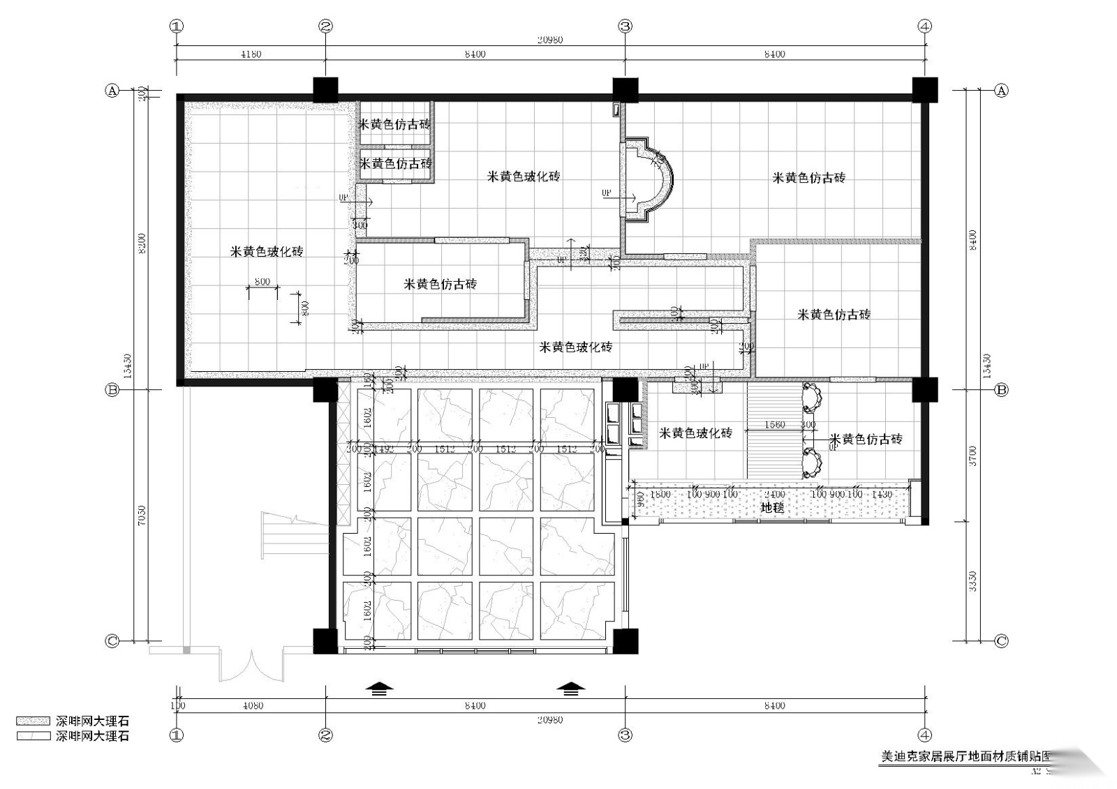 美迪克家具展厅室内装饰项目施工图+效果图施工图下载【ID:160407154】