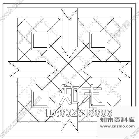 图块/节点铺地花纹图块25cad施工图下载【ID:832313886】
