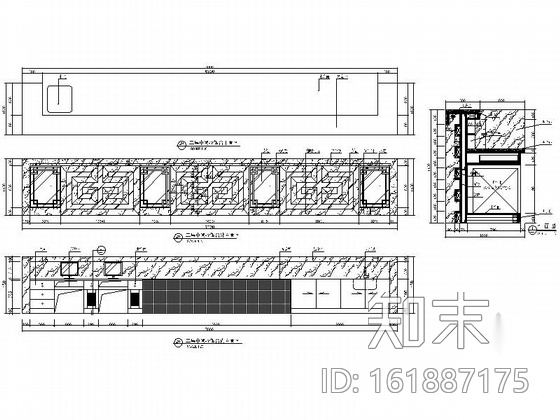 [广东]现代五星级国际大酒店中餐厅室内装修施工图施工图下载【ID:161887175】