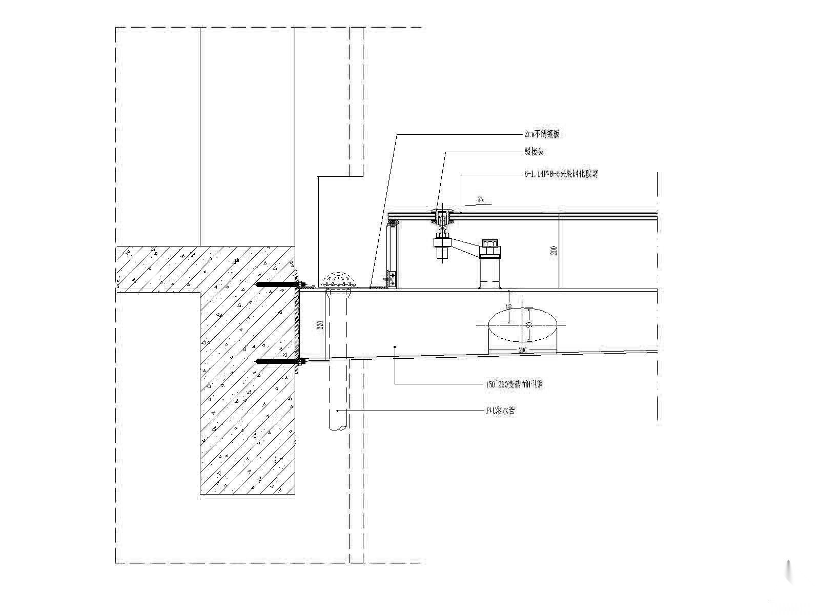 [武汉]某商住楼裙楼明框玻璃幕墙建筑施工图cad施工图下载【ID:165394192】