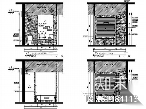 皇冠假日酒店残疾人客房施工图cad施工图下载【ID:161984113】