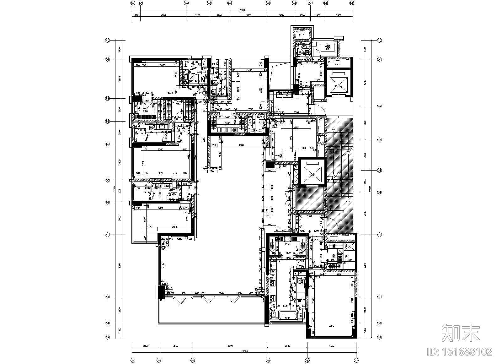 [重庆]琚宾HSD-重庆招商置地五居室豪宅样板间施工图cad施工图下载【ID:161688102】