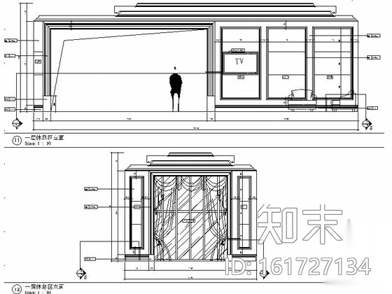 [江苏]名师设计豪华欧式风格售楼处室内装修施工图cad施工图下载【ID:161727134】
