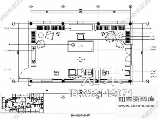 施工图现代中式会所书吧室内装修施工图含效果施工图下载【ID:632112071】