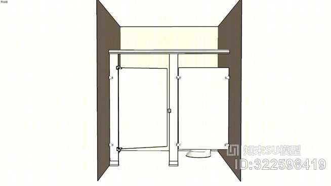 酚醛卫生间隔间-封闭式凹形单元SU模型下载【ID:322598419】