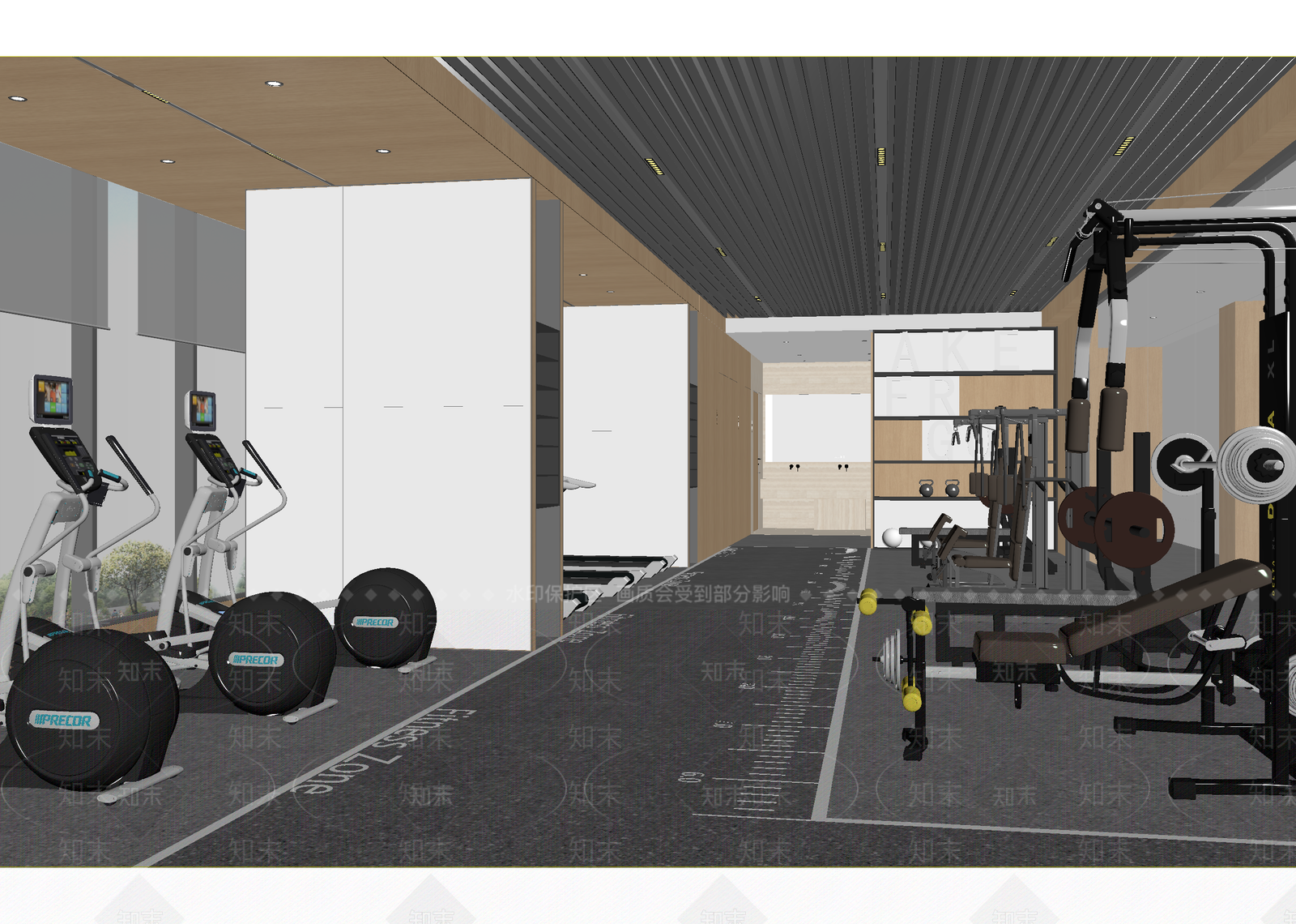 现代健身房3D模型下载【ID:1215186490】