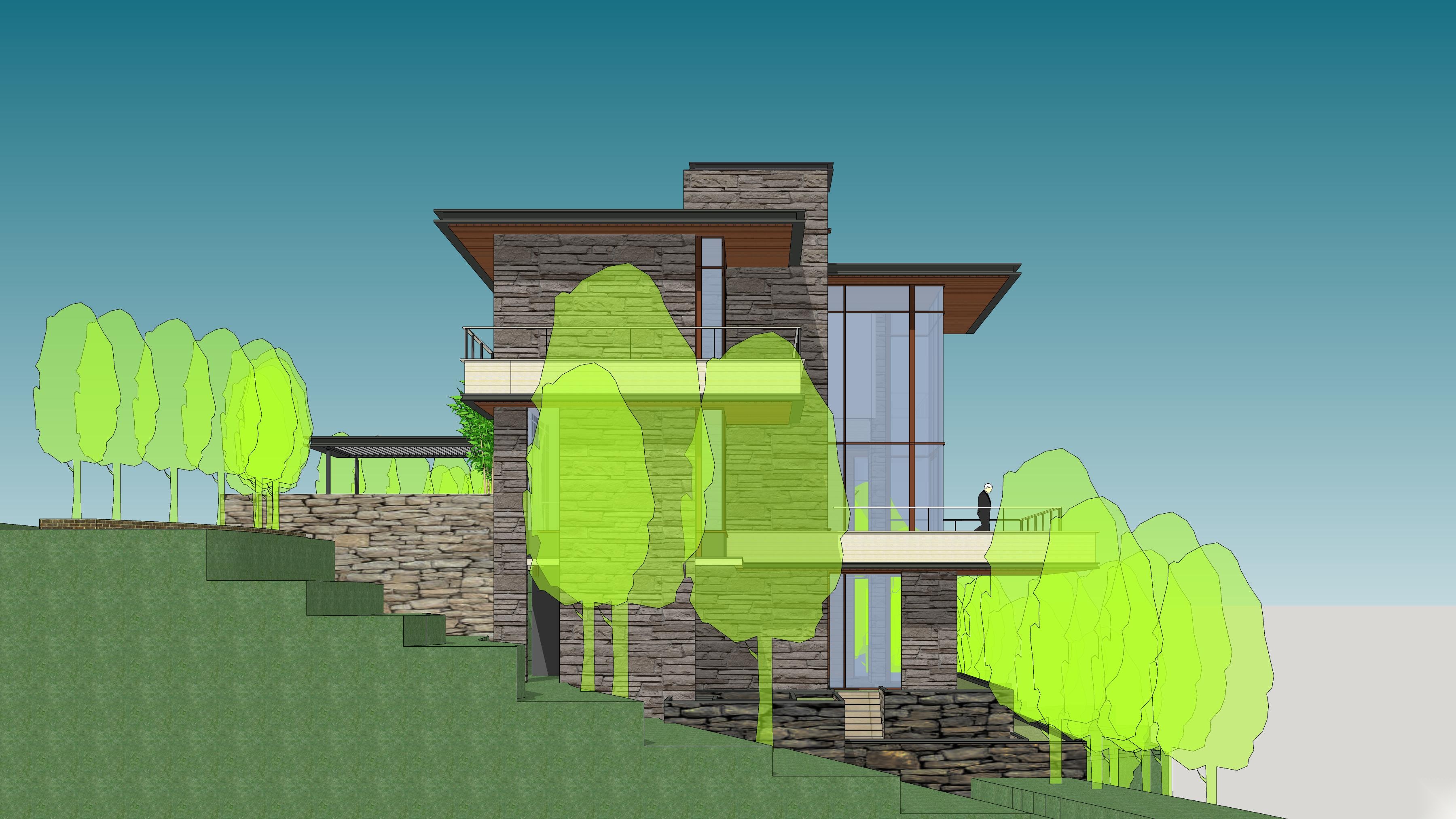 某度假别墅施工图 效果图 su模型施工图下载【id:160015120】