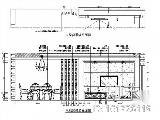 欧式古典三居室内装修图（含效果）cad施工图下载【ID:161726119】