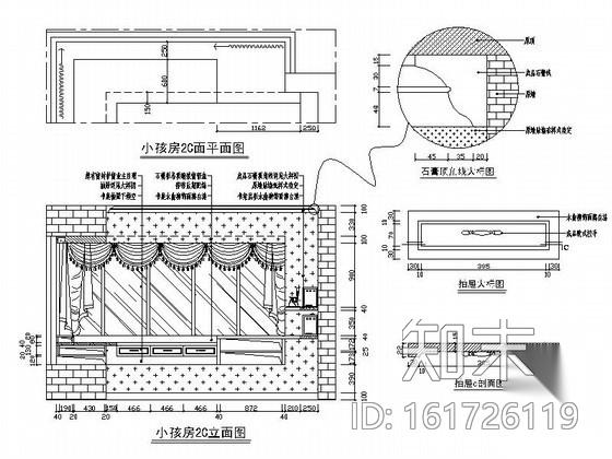 欧式古典三居室内装修图（含效果）cad施工图下载【ID:161726119】