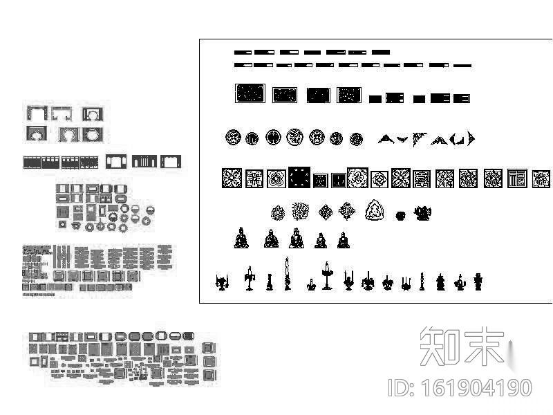 中式元素图块施工图下载【ID:161904190】