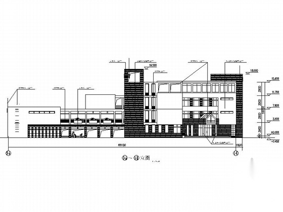 某小学四层哈佛红风格教学楼建筑图cad施工图下载【ID:166710133】