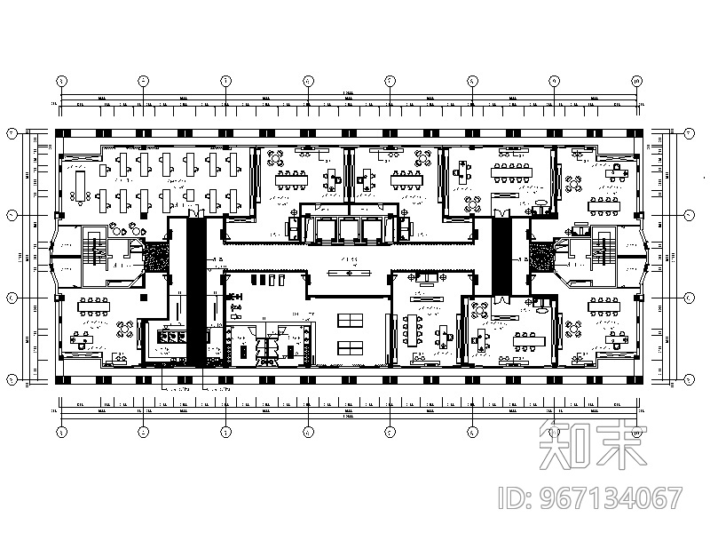 全套精典创意办公室设计施工图（含效果图）cad施工图下载【ID:967134067】