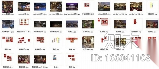 [广东]奢华高级会所室内装修设计施工图（含效果）cad施工图下载【ID:166041108】