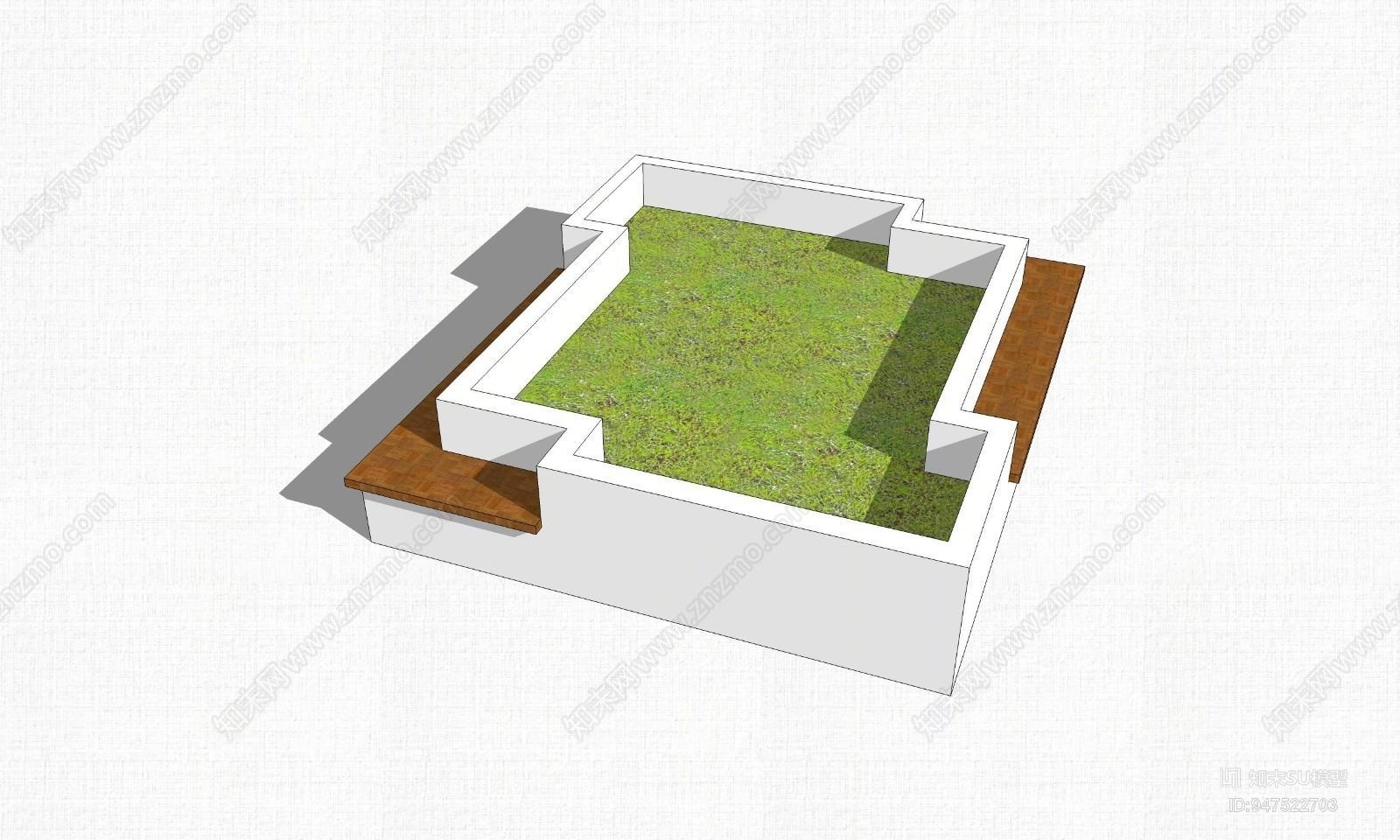 现代方形树池SU模型下载【ID:947522703】