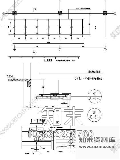 图块/节点点式玻璃雨蓬详图cad施工图下载【ID:832258760】