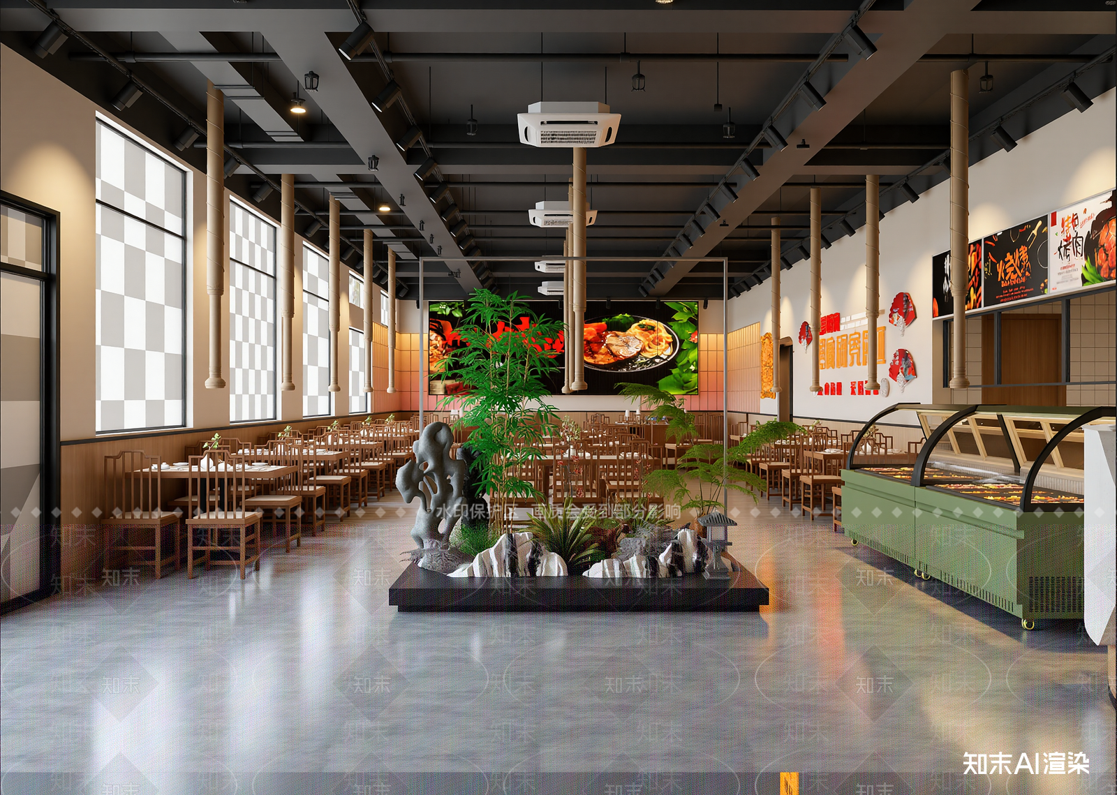 现代火锅店3D模型下载【ID:1214639404】