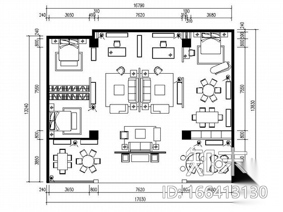 [甘肃]现代知名家具卖场装饰装修工程CAD施工图（含效果...cad施工图下载【ID:166413130】