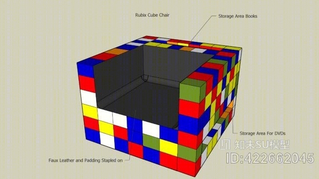魔方儿童椅SU模型下载【ID:422662045】