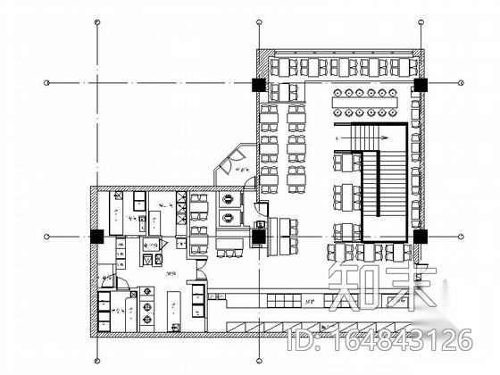 [重庆]高端城市综合体现代风格快餐店装修施工图cad施工图下载【ID:164843126】