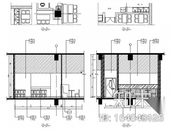 [重庆]高端城市综合体现代风格快餐店装修施工图cad施工图下载【ID:164843126】