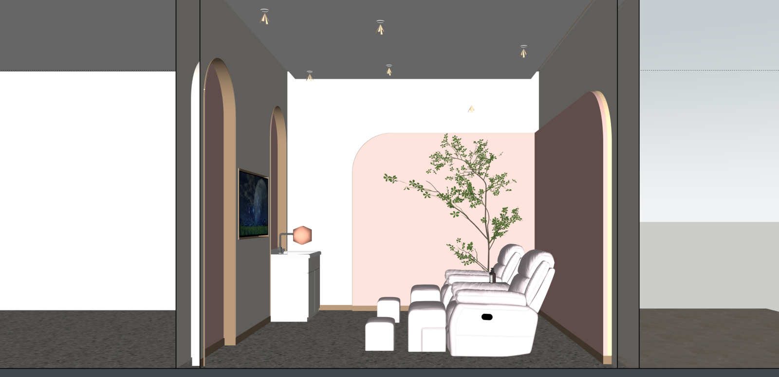 现代美甲店SU模型下载【ID:1215967314】