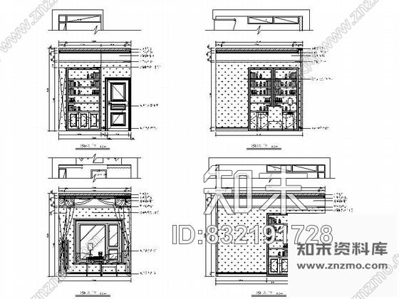 图块/节点北京简欧大户型书房立面图cad施工图下载【ID:832191728】