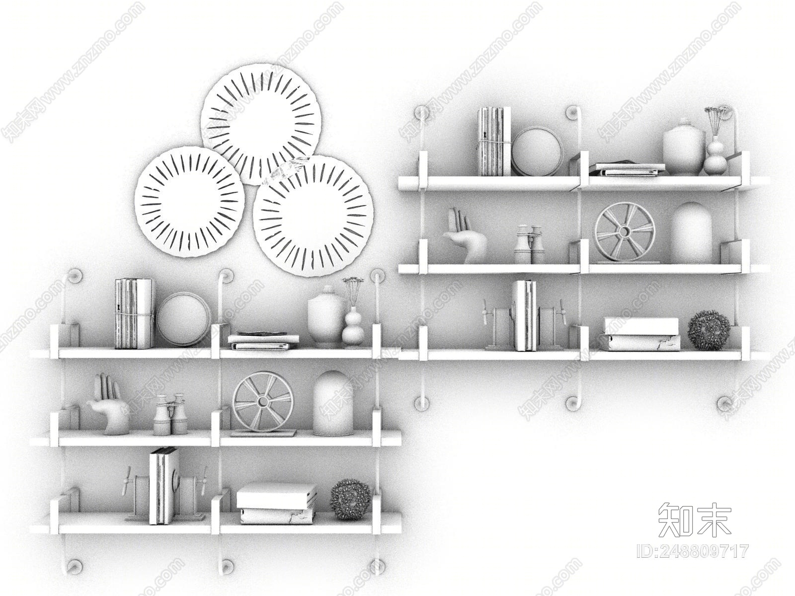 工业风装饰架3D模型下载【ID:248809717】