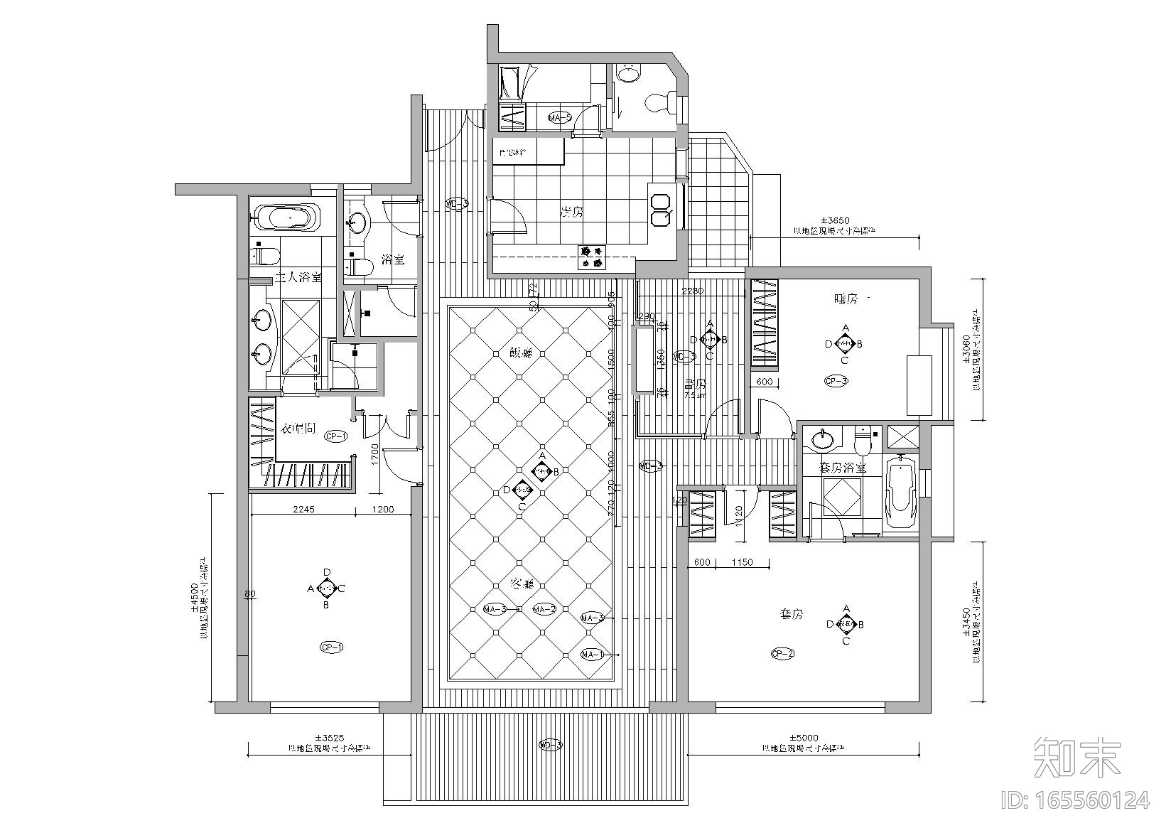 [上海]梁志天_東方曼克顿标准样板房施工图施工图下载【ID:165560124】