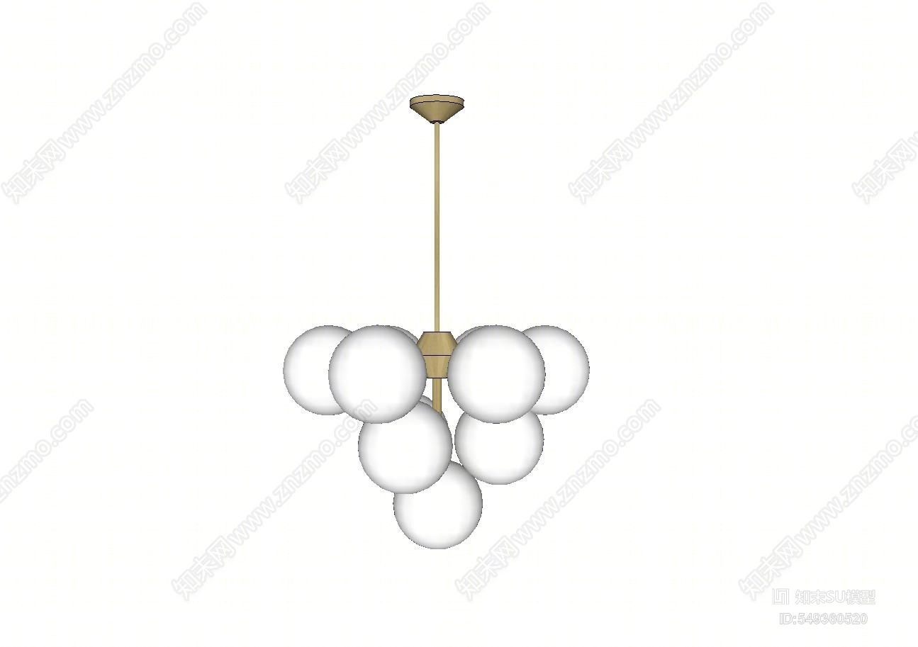 现代风格魔豆吊灯SU模型下载【ID:549360520】