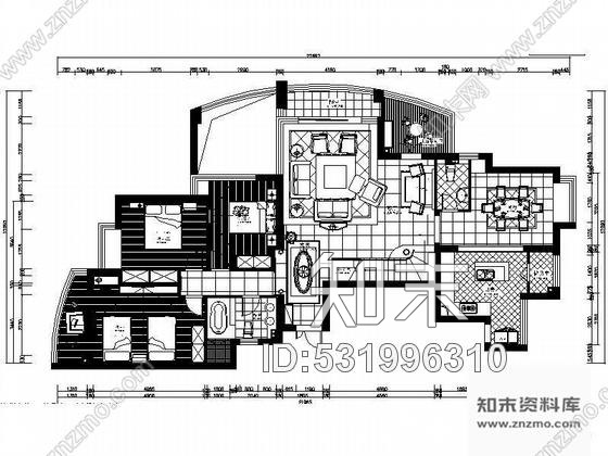 施工图宁波360平美式风格空中别墅装修图cad施工图下载【ID:531996310】