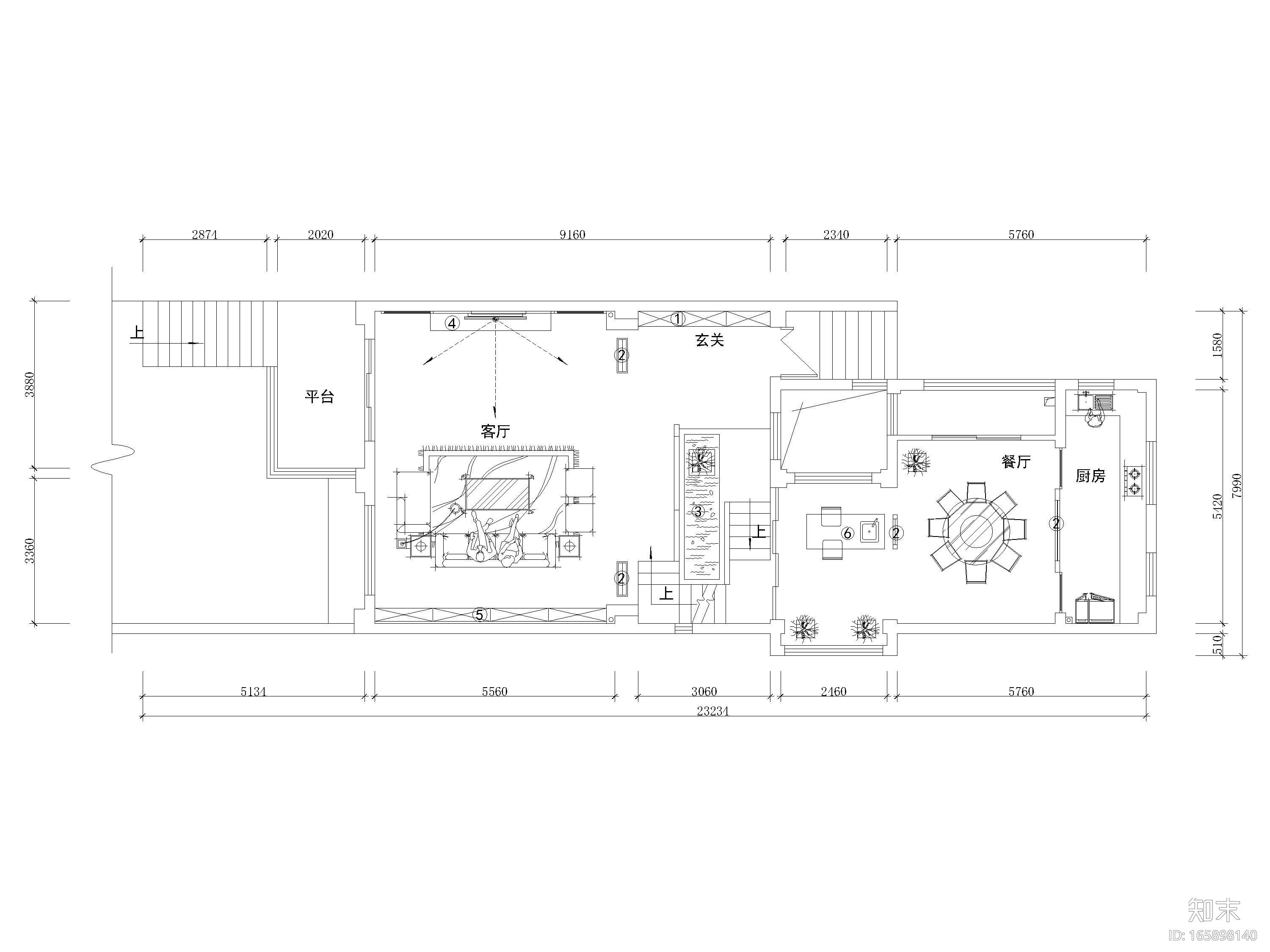 [四川]600㎡新中式四居室四层别墅施工图cad施工图下载【ID:165898140】