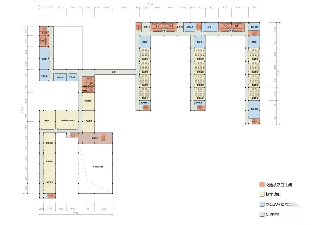 [河南]现代主义单坡屋顶36班小学建筑设计方案文本cad施工图下载【ID:165737128】