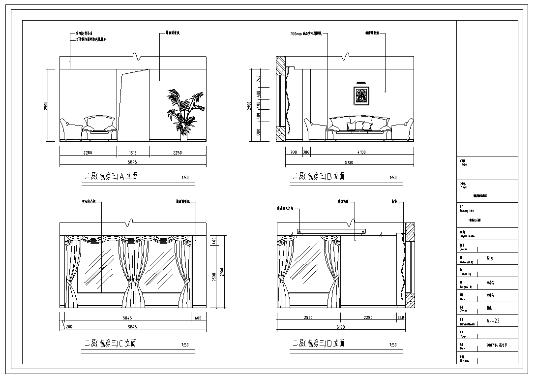 通化多福火锅店室内设计施工图（含65个CAD图）施工图下载【ID:161763128】