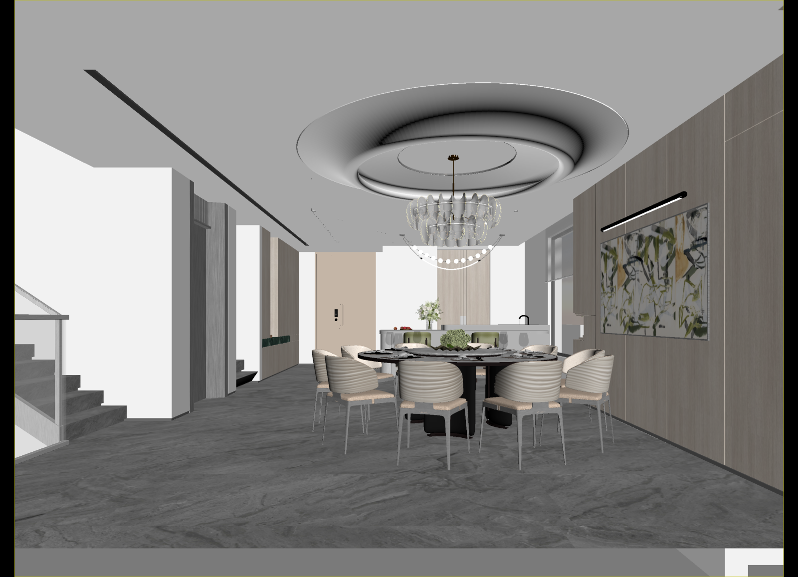 现代家居餐厅3D模型下载【ID:1215054370】