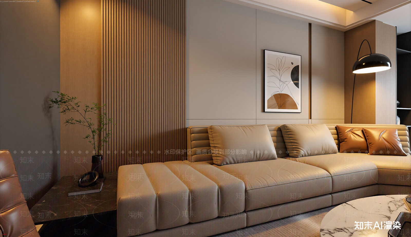 现代家居客厅3D模型下载【ID:1222055941】
