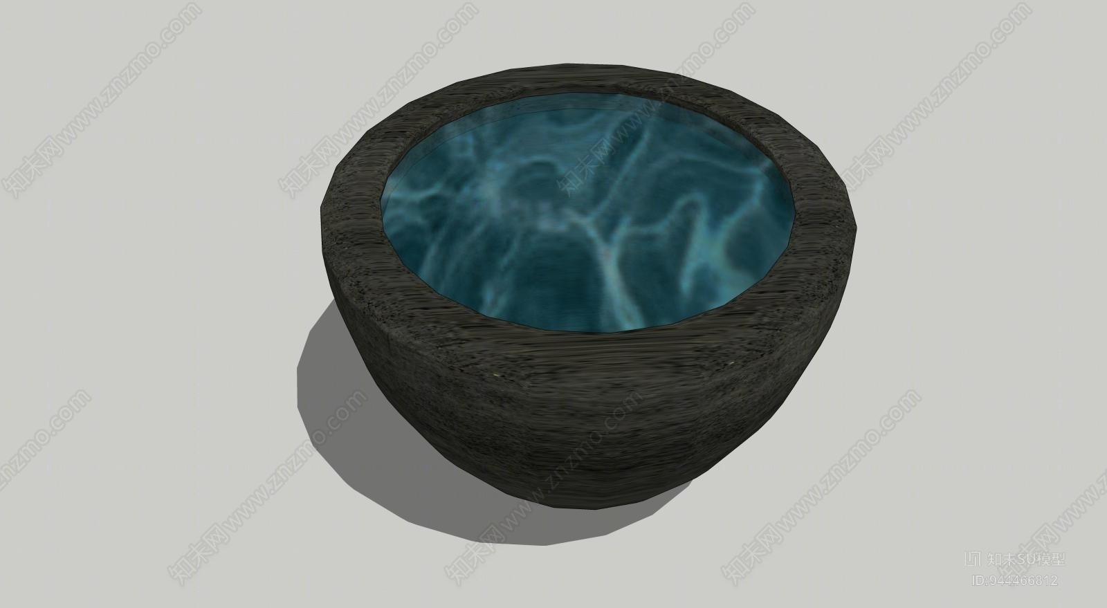 中式荷花水缸SU模型下载【ID:944466812】