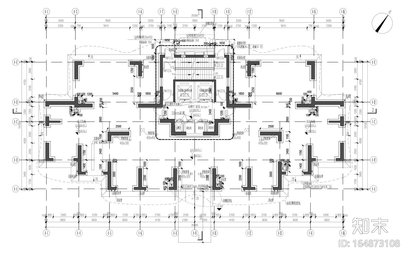 [上海]滨江金融城住宅建筑施工图设计cad施工图下载【ID:164873108】