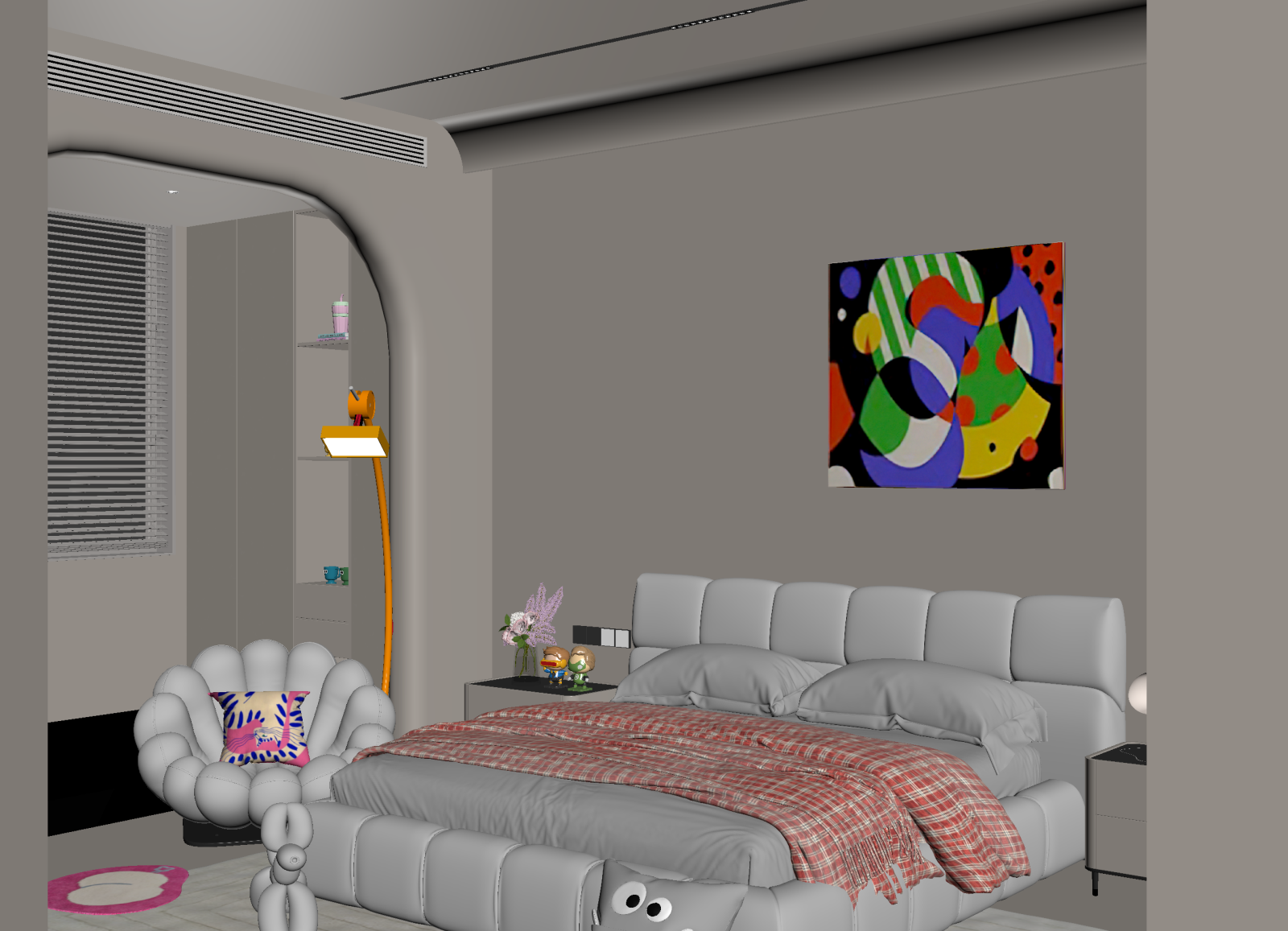 现代通用儿童房3D模型下载【ID:1214745386】