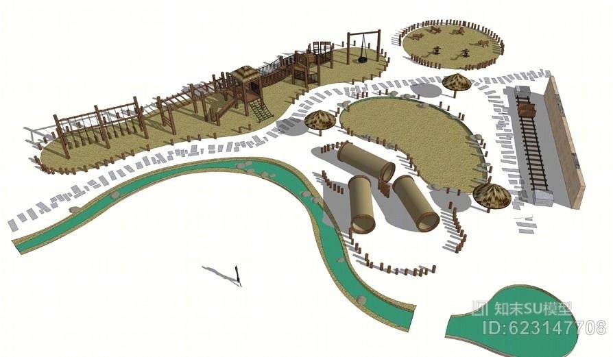 现代儿童生态游乐园SU模型下载【ID:623147708】