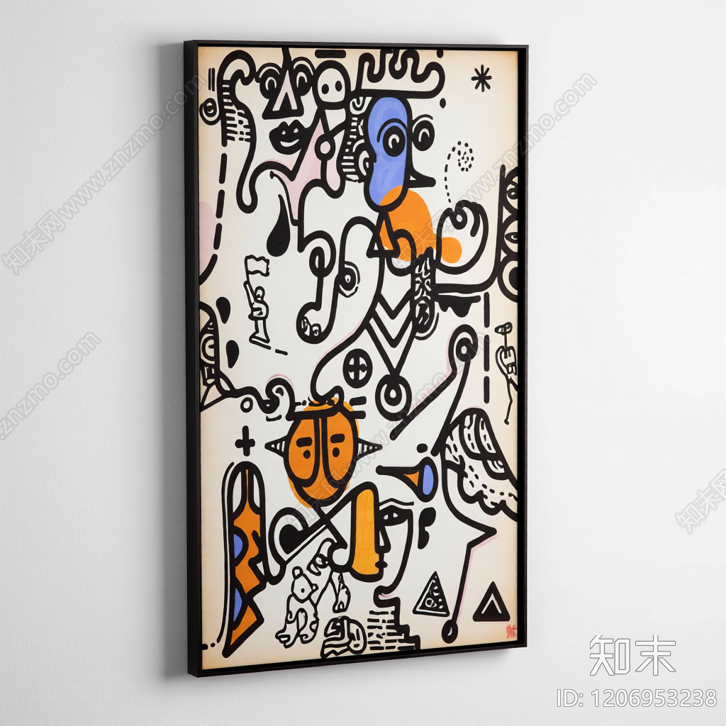 抽象装饰画挂件3D模型下载【ID:1206953238】