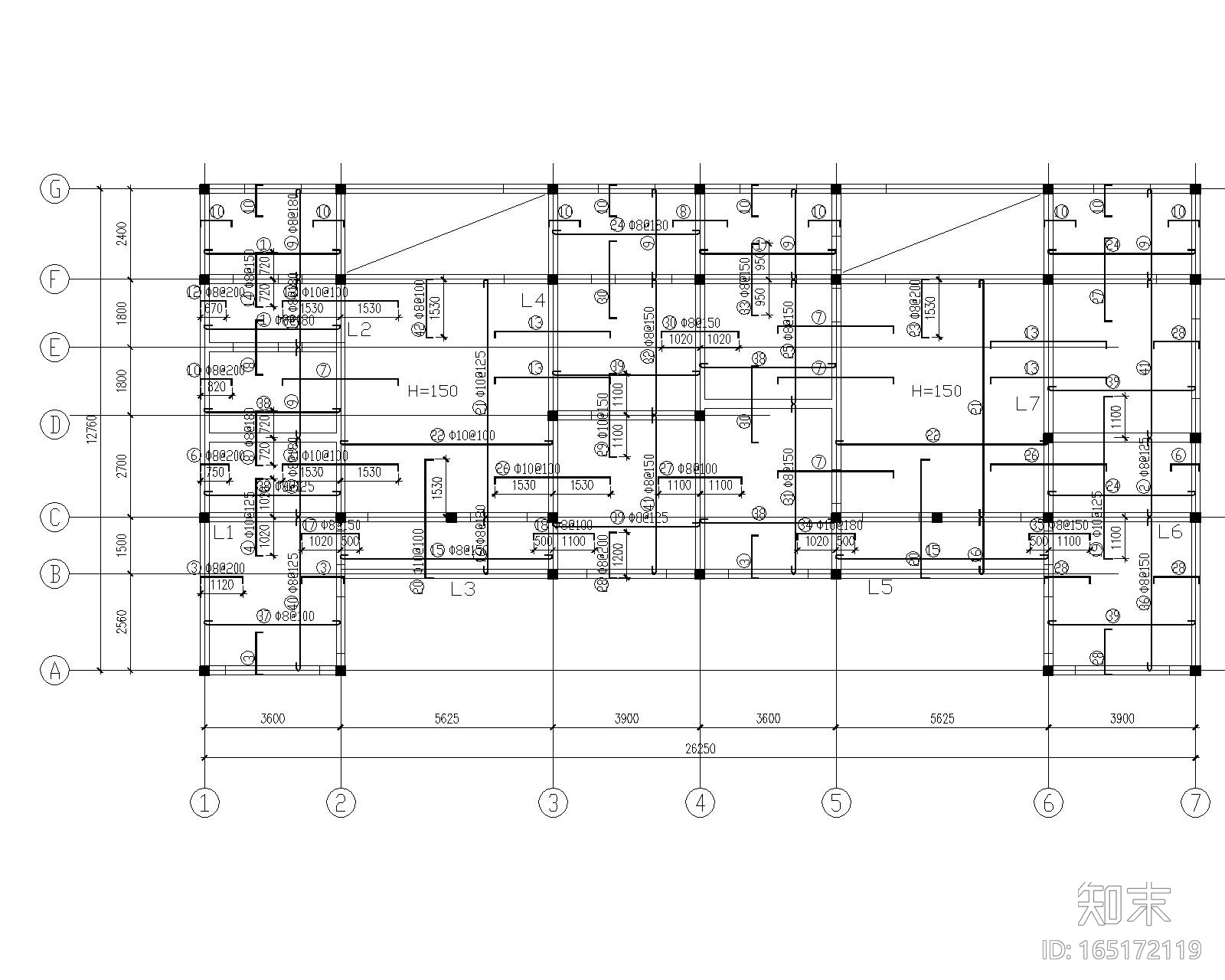 某2层农村自主房砖混结构施工图（CAD）cad施工图下载【ID:165172119】