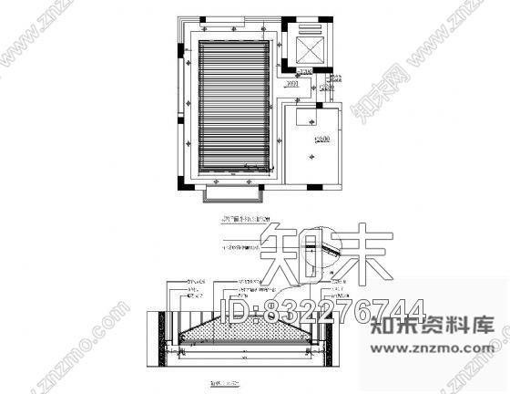 图块/节点卧室吊顶详图cad施工图下载【ID:832276744】