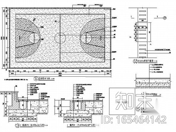 篮球场平面设计施工图施工图下载【ID:165464142】