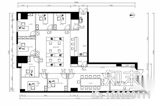 [北京]网络通讯设备安全科技有限公司办公室装修图cad施工图下载【ID:166680111】