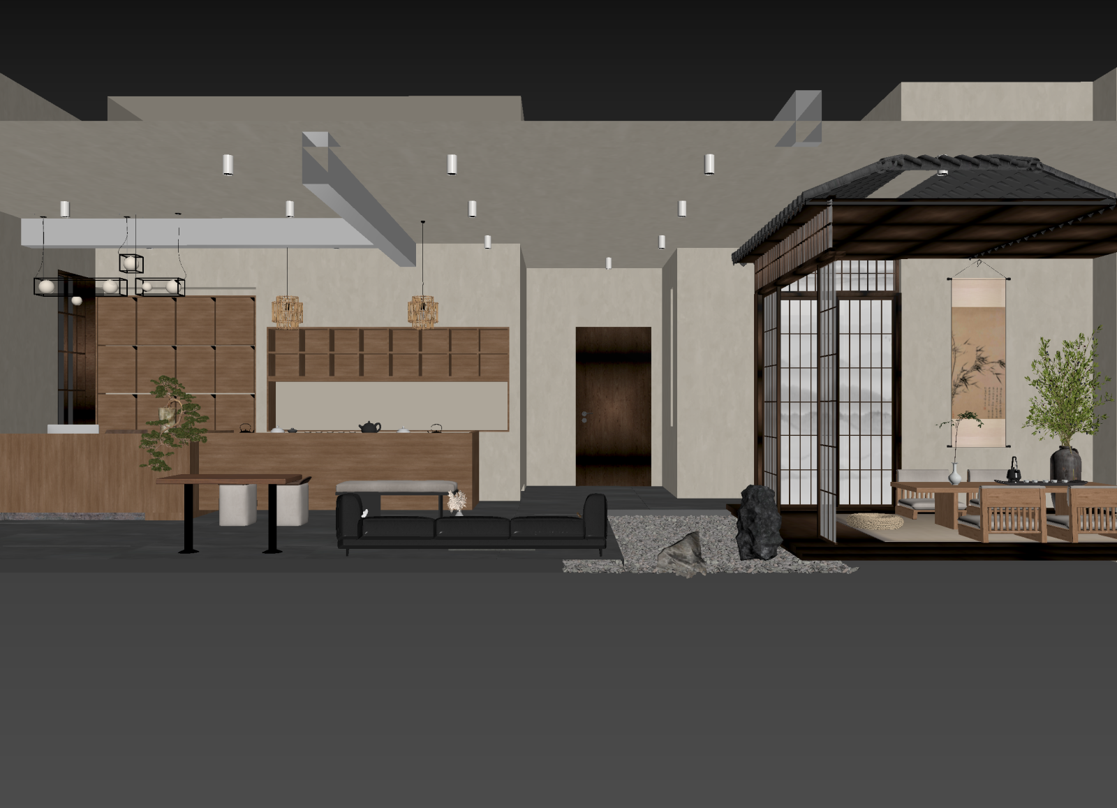 新中式茶馆3D模型下载【ID:1214763094】