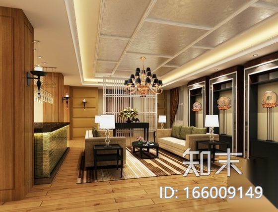 [山西]现代简约风格办公会所CAD施工图（含效果图）cad施工图下载【ID:166009149】
