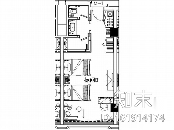 [陕西]豪华酒店标间室内装饰装修图（含效果）施工图下载【ID:161914174】