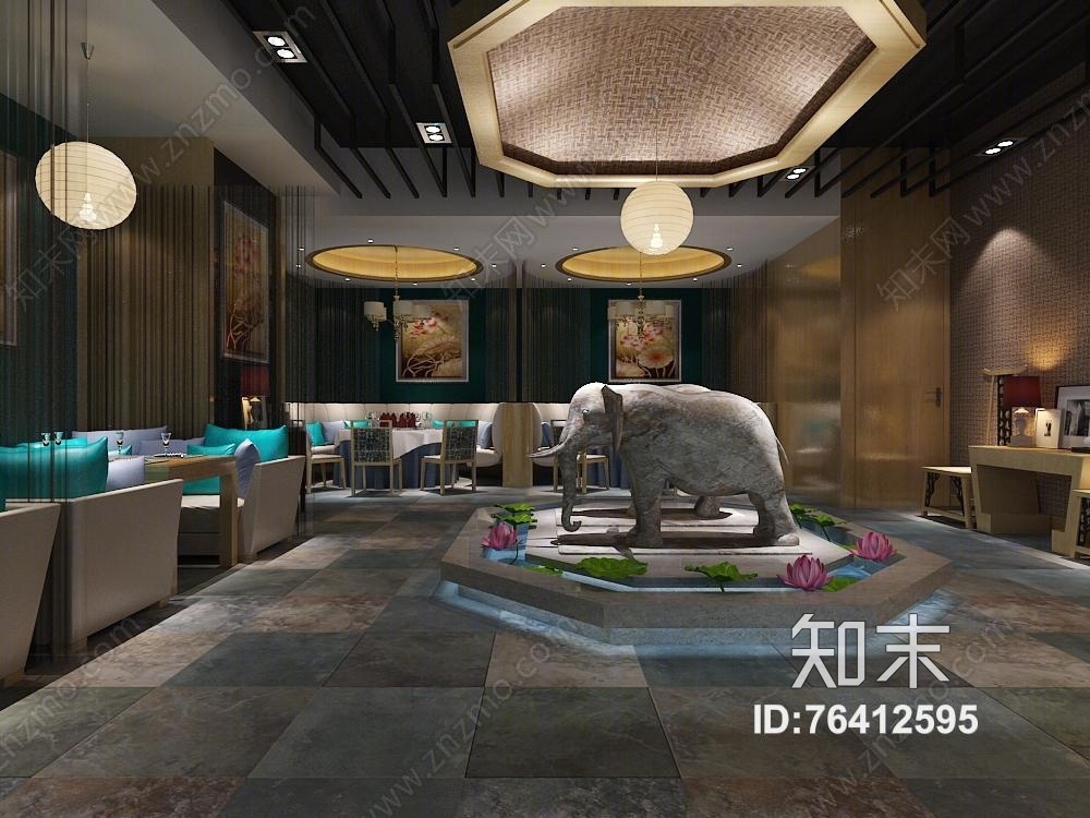 泰式餐厅3D模型下载【ID:76412595】