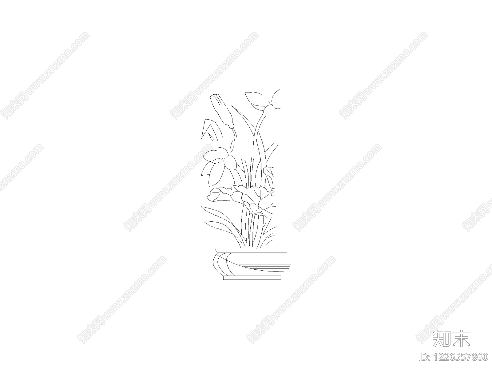 种绿植盆栽图块cad施工图下载【ID:1226557860】